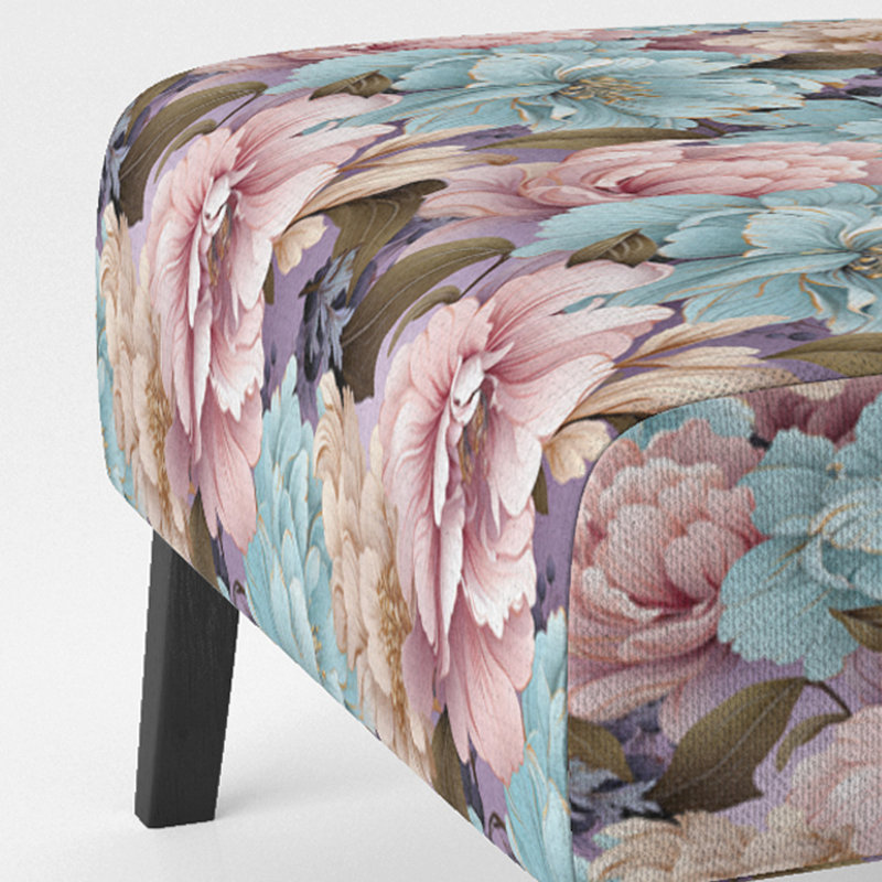 Fauteuil de chambre bleu et rose Pastel