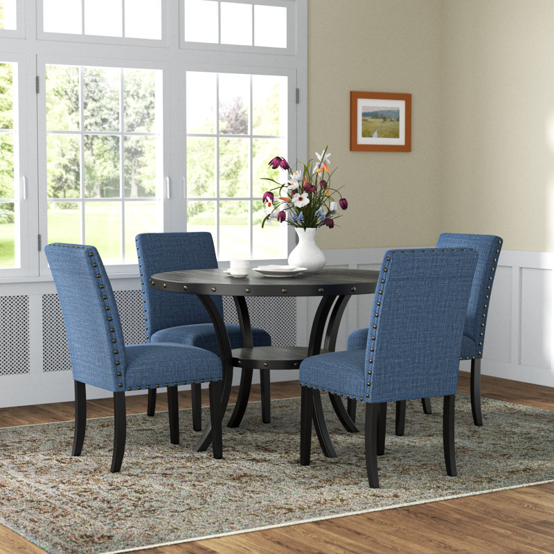 Carliana 4 - Person Solid Wood Solid Wood Top Four Leg Dining Set, Tan