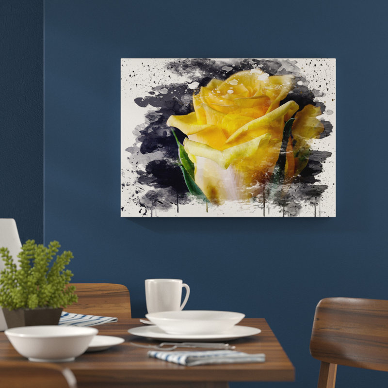 Flower Yellow Rose - Frameless Print, 33.1cm H x 84.1cm W