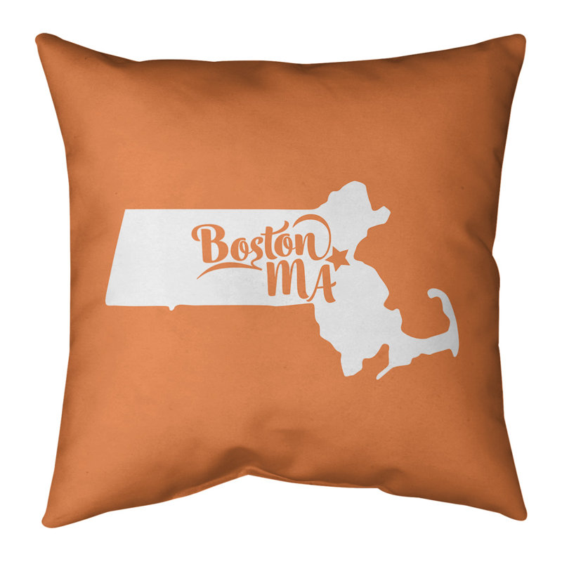 Housse de coussin en coton, Boston, 26 po x 26 po, Orange