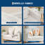 Plush Teddy Fabric Loveseat, No Assembly Required Small Couch for Small Spaces, Soliding Wood Frame & High-Weight Capacity
