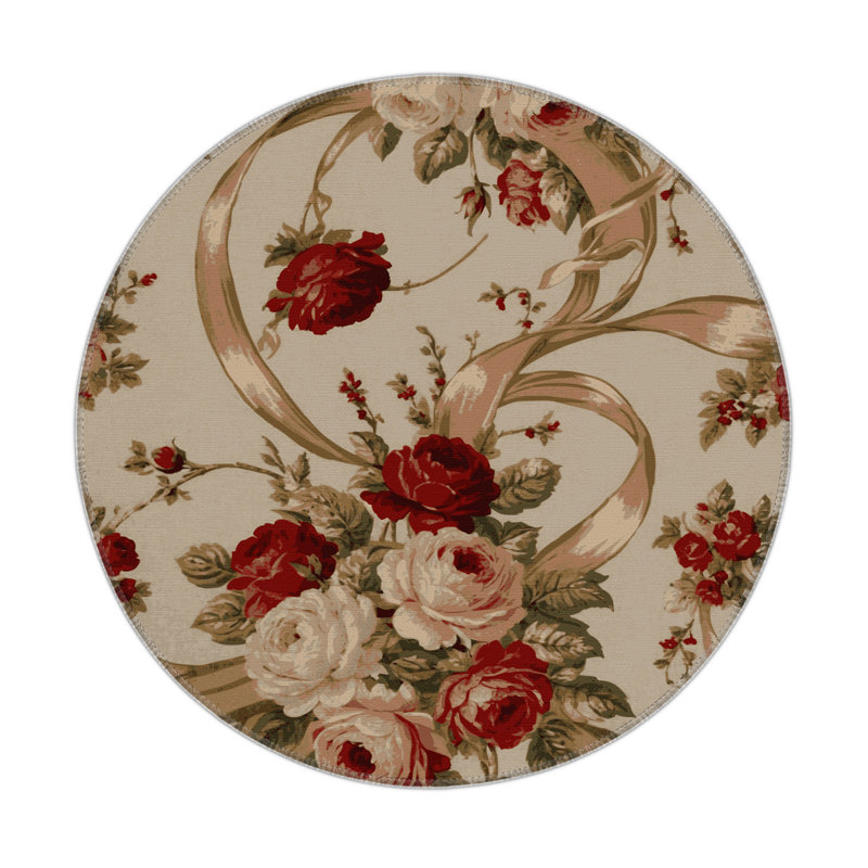 Tapis d'intérieur et d'extérieur gris français, Rond 5 pi