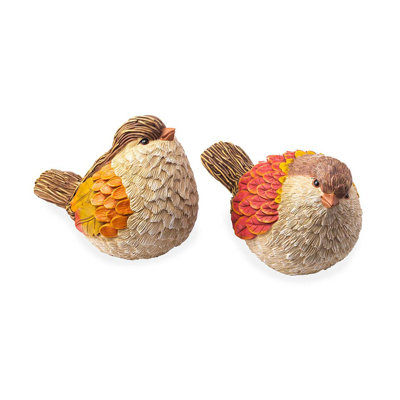 Autumn Bird Garden Statues, Set Of 2
