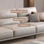 Canapé modulaire kaki en cuir véritable-235175761