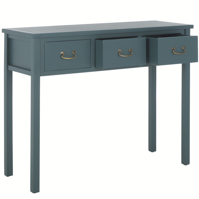 Vinea 39.4 " W Solid Wood Top Console Table, Teal