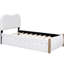 Lit plateforme simple tapissier blanc avec construction et couchette - Rembourrage en molleton doux-460351261-460351262