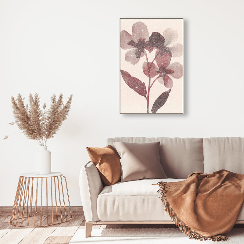 Crimson Coastline II Canvas Abstract Print by Oliver Gal, Black Frame, 10 x 15, 46"H x 31"W, Silver Frame