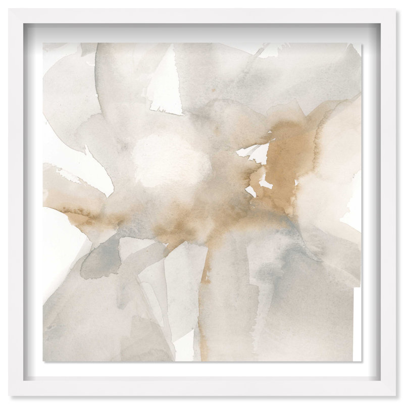 Neutral Flow II Shadowbox Abstract Print by Oliver Gal, Black Frame, 12 x 12, 31.5"H x 31.5"W, White Frame