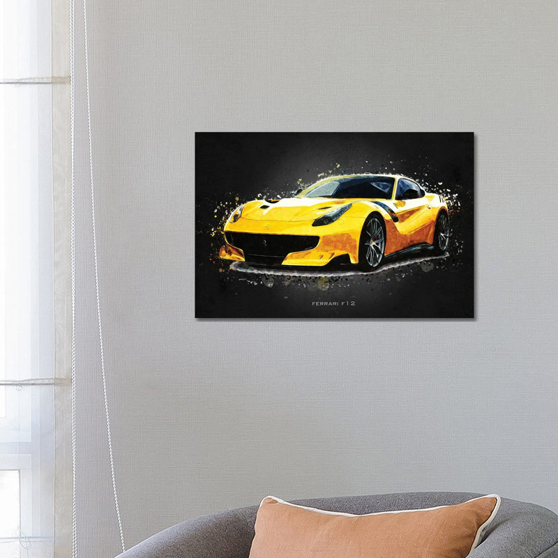 Ferrari F12 by Gab Fernando - Wrapped Canvas Print, 66.04 cm H x 45.72 cm W x 1.91 cm D