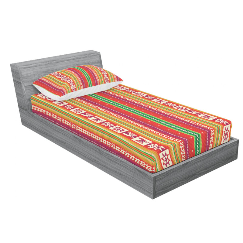 Microfiber Striped Sheet Set, Twin XL Sheet Set with Fitted Sheet, Striped 2