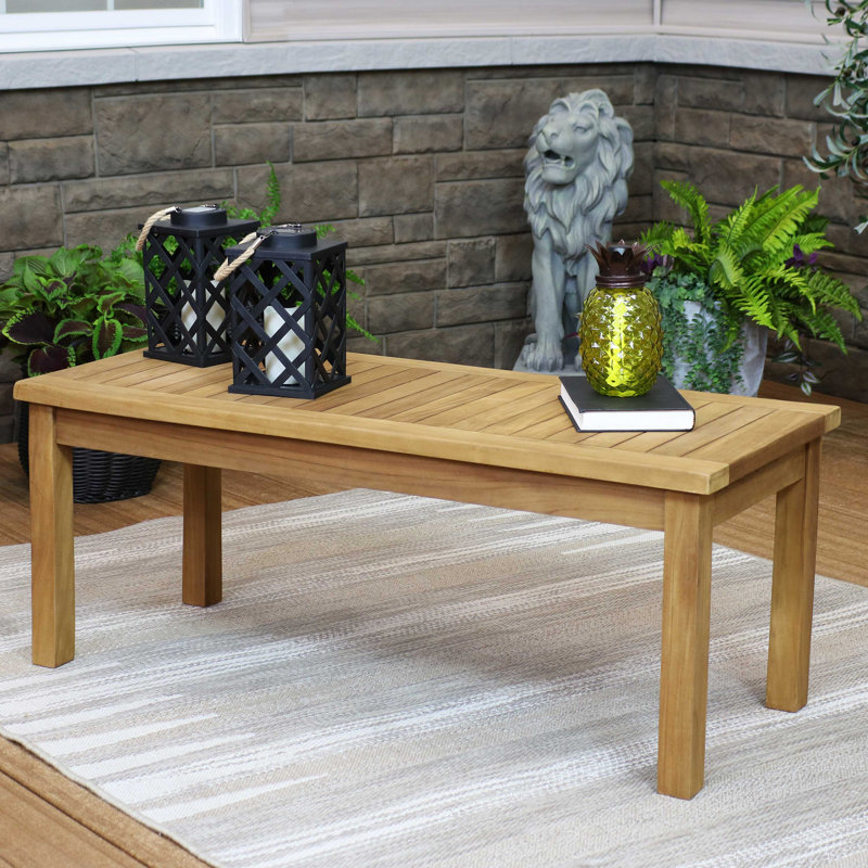 Hellwig Teak Rectangular Outdoor Coffee Table