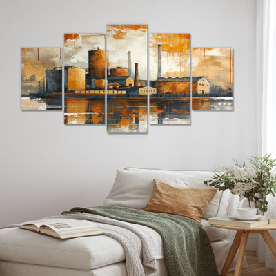 «Brown Yellow Autumn Golden Age Mill - Mills», ensemble de reproduction d'art mural