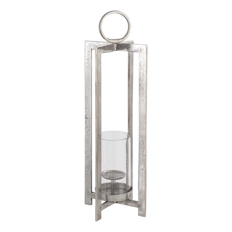 Lanterne Wilmot - grand argent, H 30,5 po x l 10 po x P 10 po