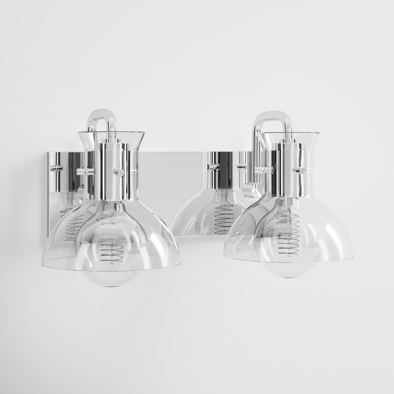 Luke 2 Light Vanity Light, Polished Nickel