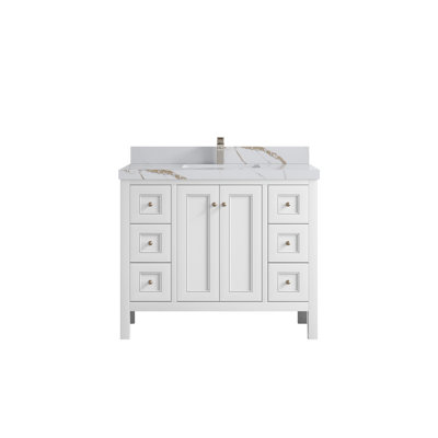 Ensemble de meuble-lavabo simple blanc l 4 x P 2 po Nashville
