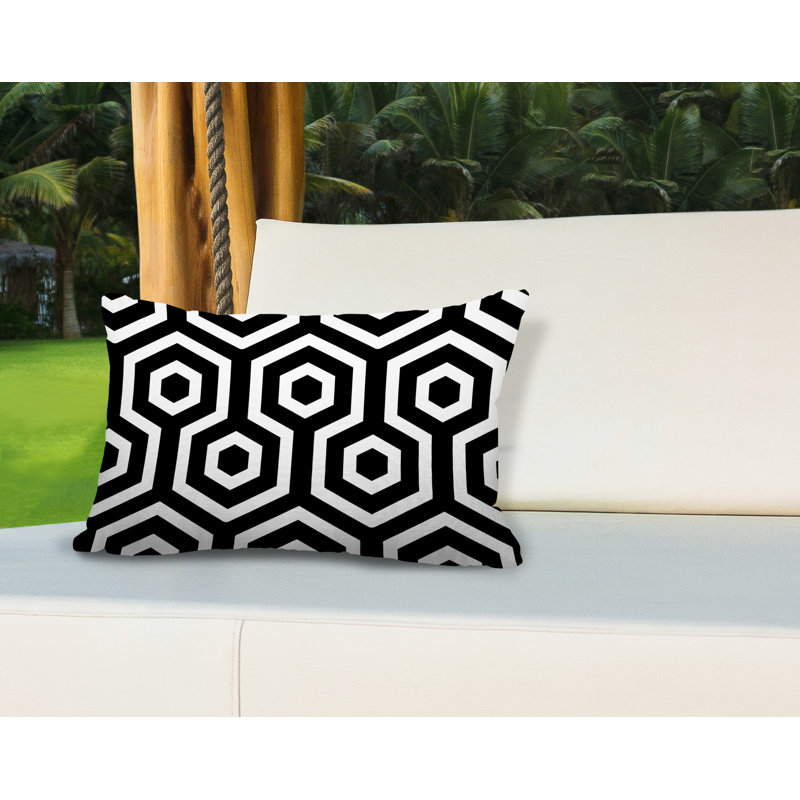 Housse et insert de coussin rectangulaire pour l'extérieur Hilton, Noir
