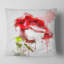Croquis de rose rouge avec éclaboussures rouges - coussin à imprimé floral-30746071-30746074