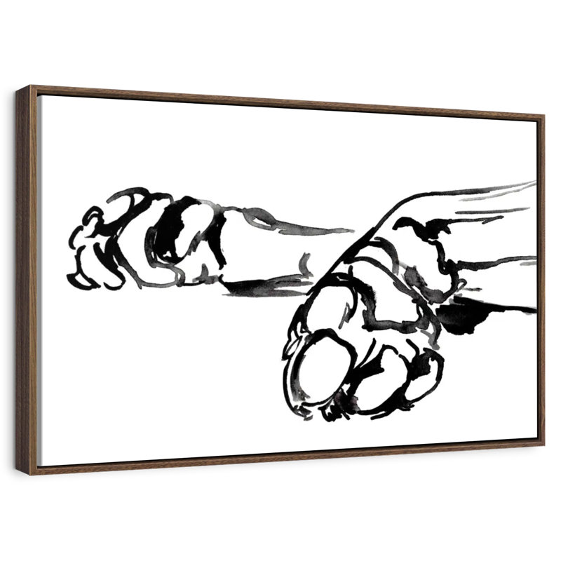 Linear Paws II, Cadre flottant blanc, 40 po x 27 po