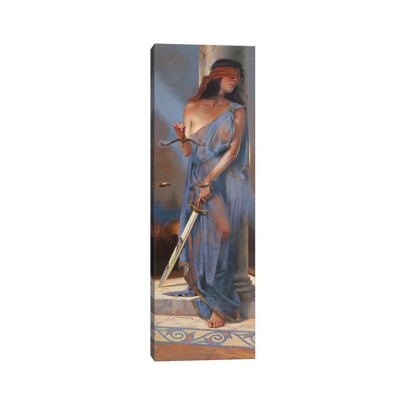 Lady Justice by Maher Morcos - Wrapped Canvas Panoramic Painting, 30.48 cm H x 91.44 cm W x 1.91 cm D