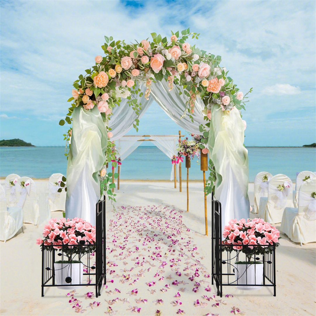 198cm W x 50cm D Metal Arbour in Black
