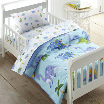 Wildkin 100% Cotton Fitted Crib Sheet – Soft & Breathable Fitted Sheet - Dinosaur Land