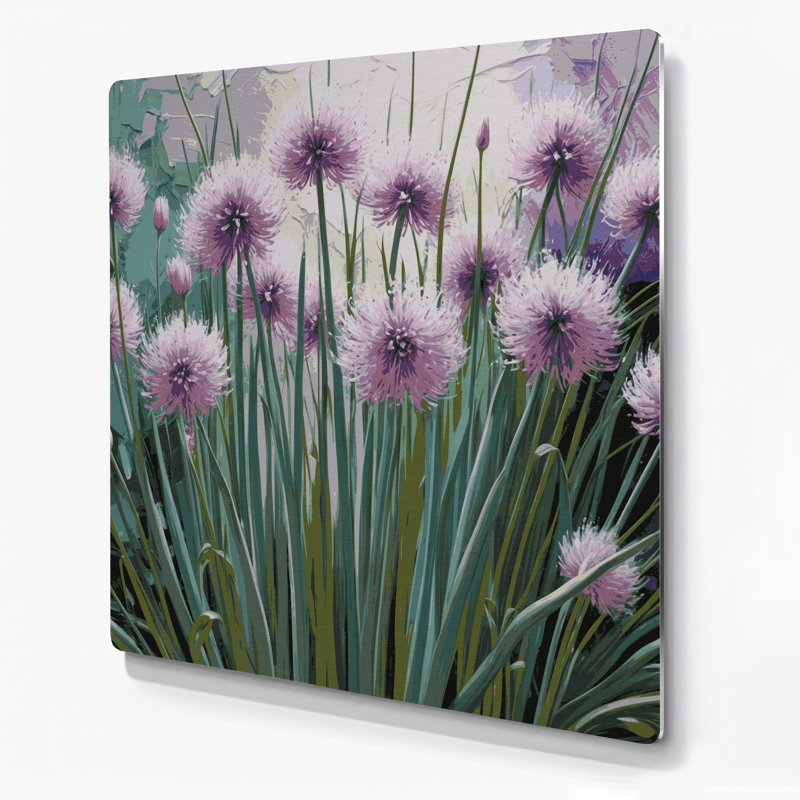 Art mural en métal Botanical Chives, H 12 po x l 12 po