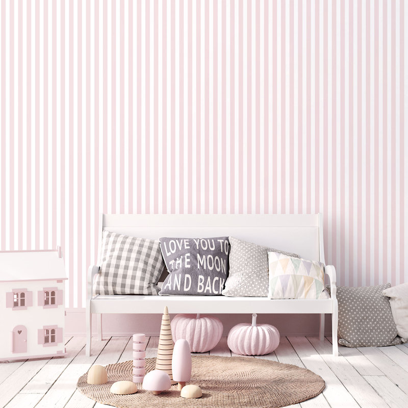 Deljan 10m x 53cm Matte Wallpaper Roll, Pink