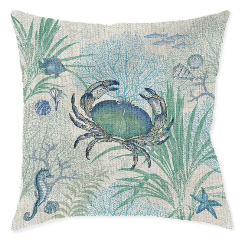  Coussin décoratif tissé bleu crabe par Laural Home
