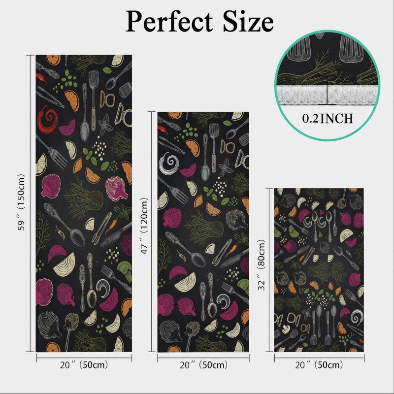 Kitchen Utensils Non-Slip Washable Kitchen Mats