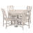 Rustic 5-Piece Extendable Dining Table Set Round Trestle Table and 4 Cross Back Dining Chairs for Kitchen, Dining Room, Gray