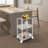 3 Tiers End Table With Lockable Wheels, Clear Acrylic Storage Cart