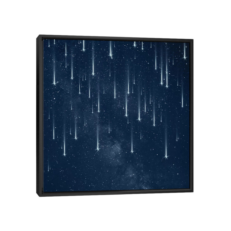 « chutes stars », impression sur toile, H 37 po x l 37 po x P 1,5 po, Toile avec cadre noir, Pas de tapis