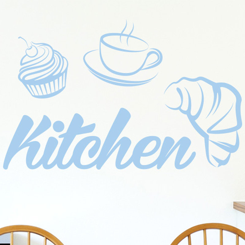 Food & Beverage Wall Decal, Light Blue