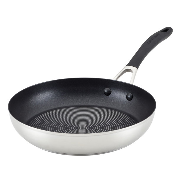 Circulon Clad Stainless Steel Saute Pan with Lid and Hybrid SteelShield and  Nonstick Technology, 5-Quart, Silver
