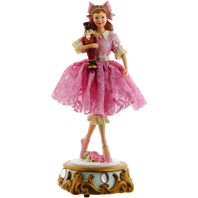 Kurt Adler Wind-Up Musical Tabletop Decor, Clara Ballet Nutcracker Suite, 11.25in