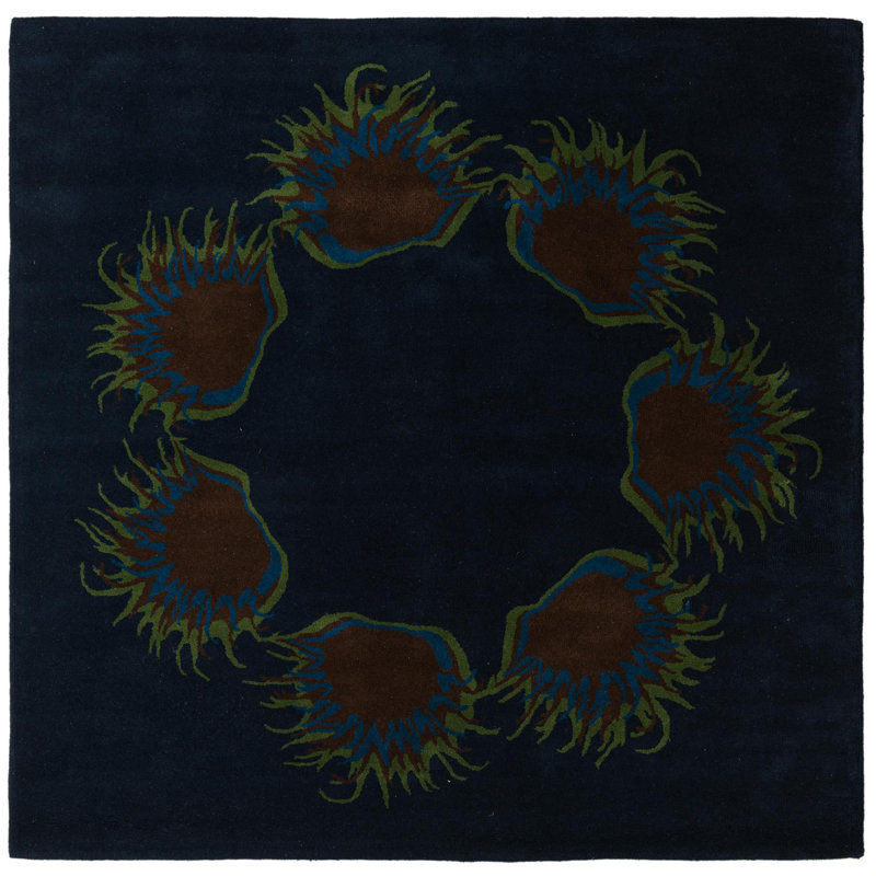 Tapis carré bleu marine Pineland 7 pi 7 po x 7 pi 7 po