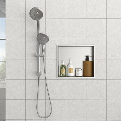 Niche de douche en acier inoxydable 15 po x 13 po, nickel brossé