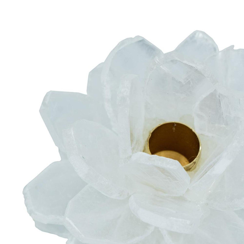 Bougeoir de table en pierre, 4.5" H x 5.5" W x 5.5" D
