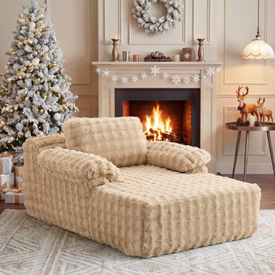 Très grand canapé-lit en velours Boneless