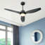 Ventilateur de plafond standard à DEL à 3 pales de 52 po avec télécommande et ensemble d'éclairage inclus Ashuna