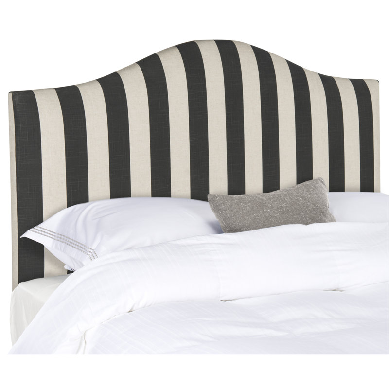 Little Deer Isle Upholstered Headboard, Black & White, Queen