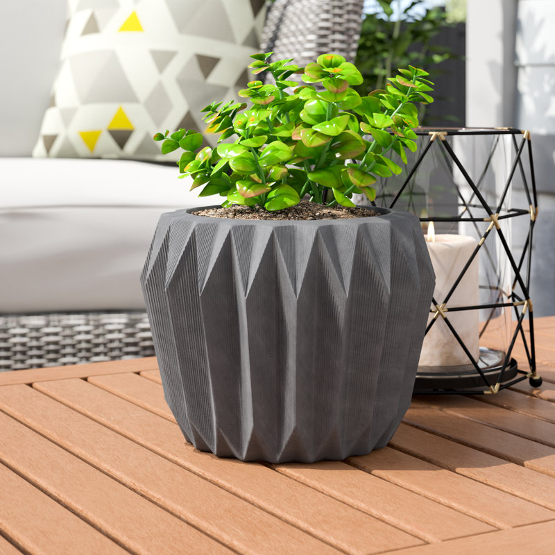 Pot de fleurs en céramique Harvey, H 6 po x l 7,75 po x p 7,75 po, White