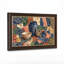 «Blue Vase» bol et graine sur fond de patchwork, art mural sur toile-133047300