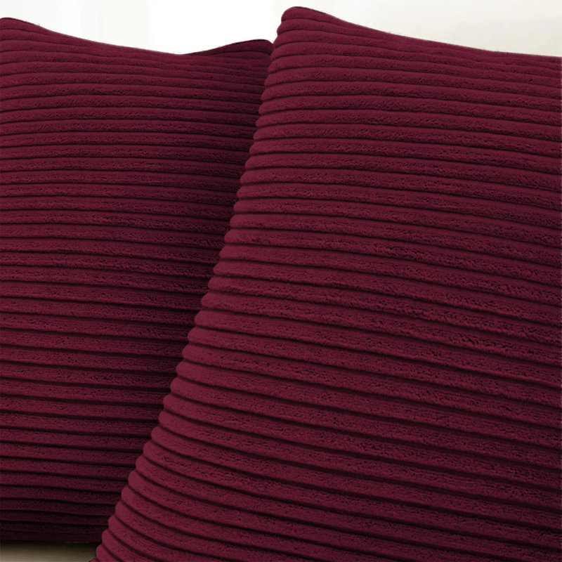 Striped Square Euro Cushion Cover, Red