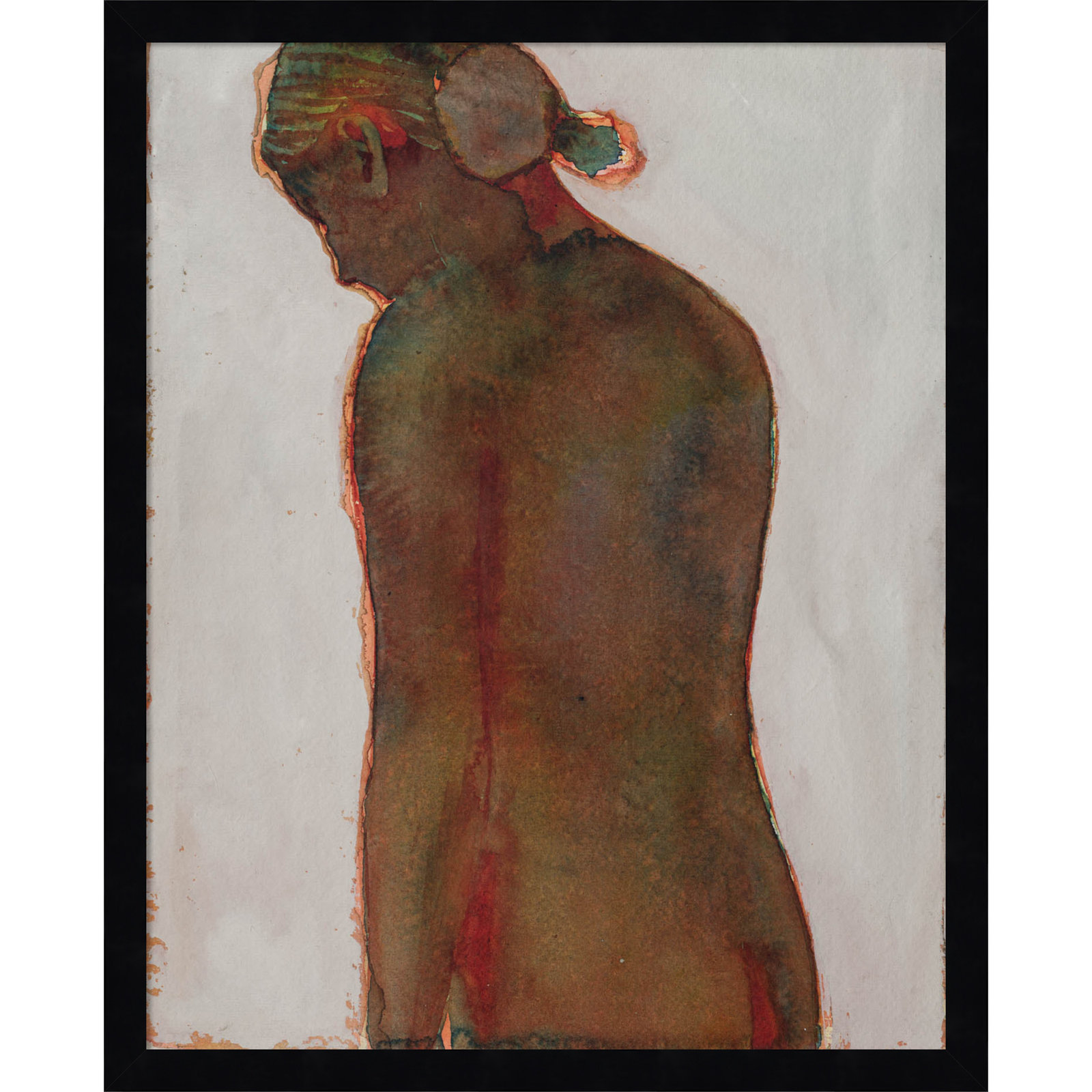Figure Print by Dean Graham, Black Framed, 21" H x 17" W