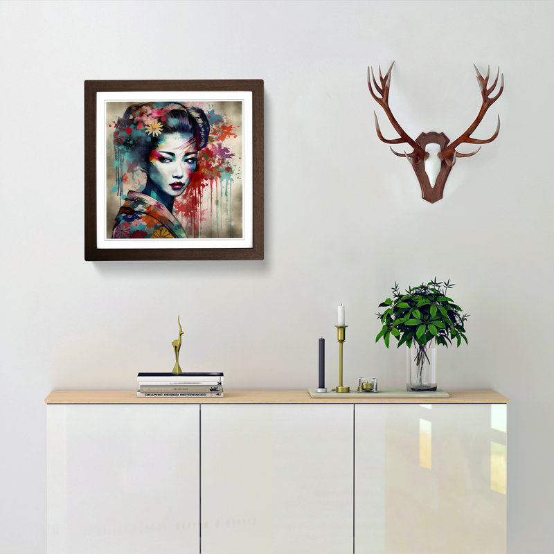 Single Picture Frame Print on Wood, Walnut
