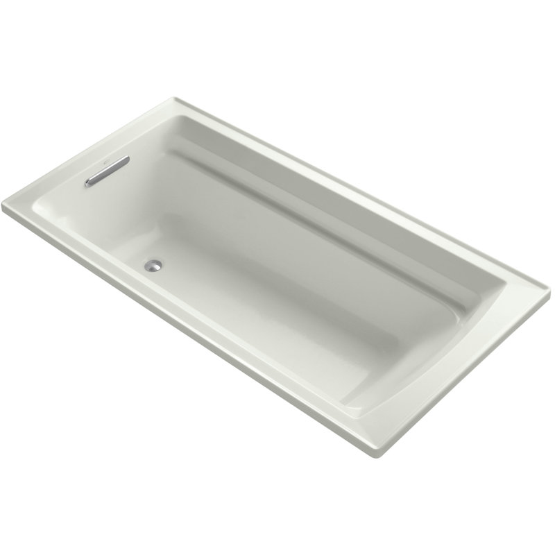 Archer 72" x 36" Drop-in Soaking Acrylic Bathtub with Heated, Dune