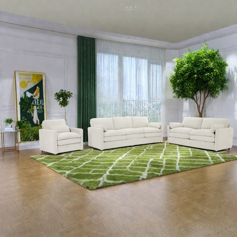 Luxueux canapés en chenille, design moderne et confortable pour le salon