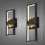 Applique murale à DEL Sunrize - Design rectangulaire rétroéclairé moderne avec accents dorés, sélectionnable 3-CCT, à intensité variable, encastré, conforme à l'ADA-950898856
