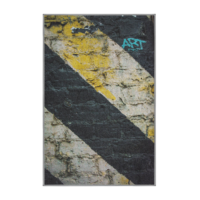Tapis noir Old and Abandonné 1, Rectangle 4 pi x 6 pi